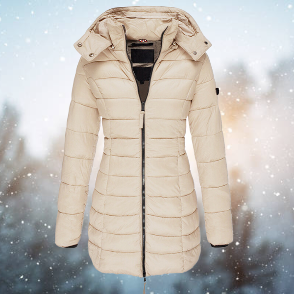 Soňa | Dámska dlhá prešívaná bunda s kapucňou na zimu