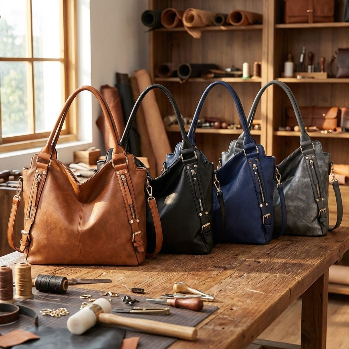 Romana | Dámska priestranná kožená kabelka (shopper)