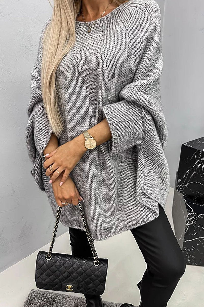Jolana | Dámsky oversized pletený sveter s netopierími rukávmi