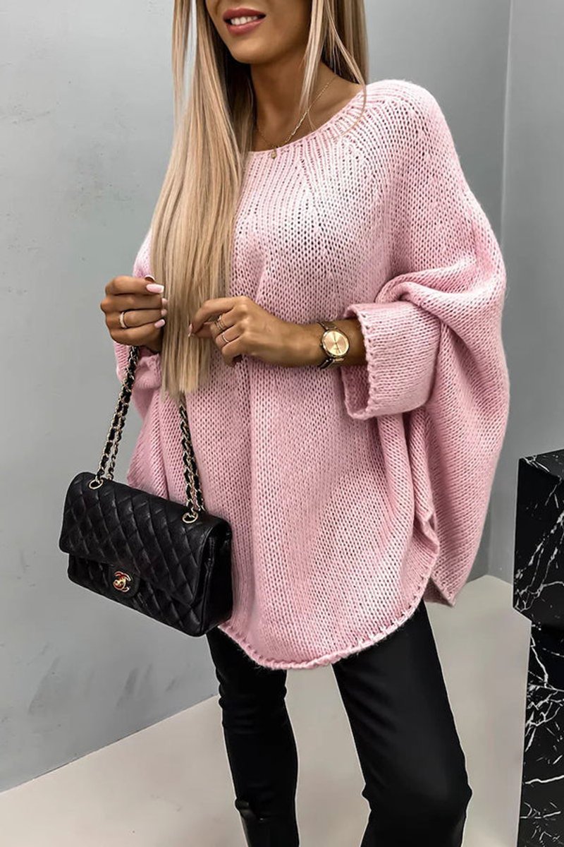 Jolana | Dámsky oversized pletený sveter s netopierími rukávmi