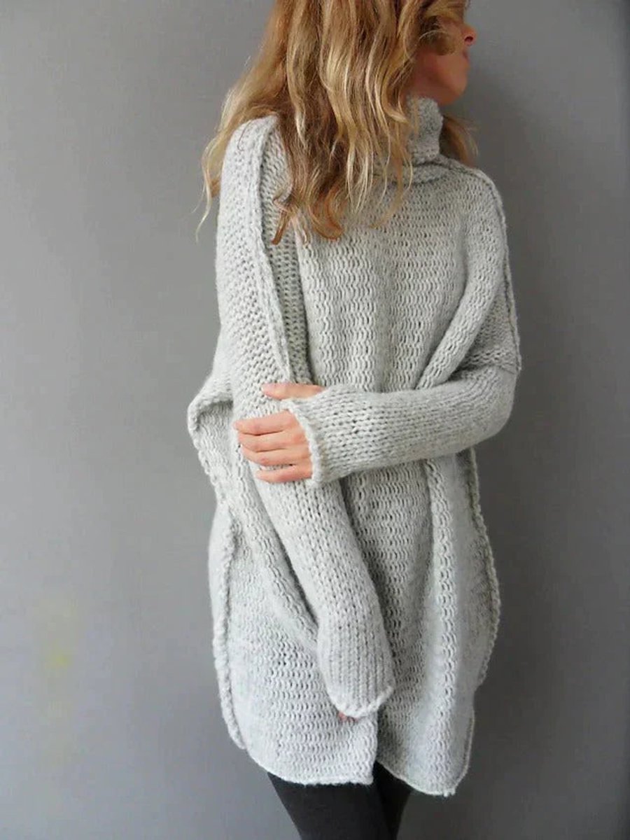 Lýdia | Dámsky oversized predĺžený rolák z hrubého úpletu